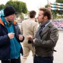 Director Neal Brennan (left) and Jeremy Piven (right), who plays Don Ready, on the set of the comedy “The Goods: Live Hard. Sell Hard.” Photo Credit: Sam Emerson. Copyright © 2009 by PARAMOUNT VANTAGE, a division of PARAMOUNT PICTURES CORPORAT