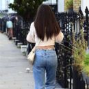 Amy Jackson – In her white blouse top and jeans out and about in Chelsea - 454 x 684