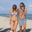 Ellie Goulding with boyfriend Dougie Poynter on Miami Beach January 5,2015 - 434 x 594