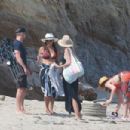 Luciana Barroso in a bikini with Matt Damon at the beach in Malibu - 454 x 302