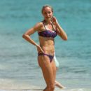 Kristen Pazik – In a floral bikini on the beach at Sandy Lane Hotel in Barbados - 454 x 641