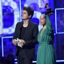 John Mayer and host Alicia Keys At The 61st Annual Grammy Awards - Show - 454 x 303