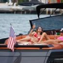 Patricia Gloria Contreras – In a bikini on a yacht with Daniela de Jesus in the bay of Miami Beach - 454 x 303