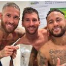 Sergio Ramos, Lionel Messi and Neymar shared a lovely moment together after PSG thrashed Nantes in the Champions Trophy on Sunday, July 31