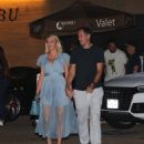 Paris Hilton – Out in a baby blue dress in Malibu