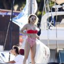 Sophie Hermann – In a red and cherry bikini in Ibiza - 454 x 605