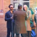 Deborah Ann Woll – With Elden Henson filming a scene for ‘Daredevil’ in Brooklyn in NY - 454 x 681