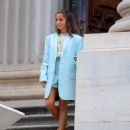 Isabela Moner – Poses for Stylish Photoshoot on the Steps of City Hall in NYC