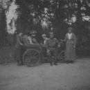 Grand Duchess Anastasia Nikolaevna, Tsaritsa Alexandra Feodorovna, Tsar Nicholas II, Grand Duchess Olga Nikolaevna and Grand Duchess Maria Nikolaevna at the Alexander Park in Tsarskoe Selo, 16th - 24th April 1916. - 454 x 450