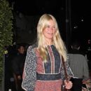 Claudia Schiffer wore a boho-inspired, midi-length blue and red dress at Giorgio Baldi in Santa Monica - 454 x 681