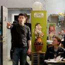 Director Blayne Weaver and Cinematography Brandon Trost behind the scene of Weather Girl.