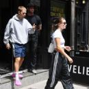 Hailey Bieber – With Justine Skye seen at Gotham Gym in New York - 454 x 577