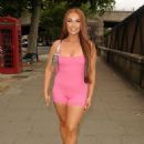 Demi Jones – In pink mini dress attend Its a Barbie Party in London - 454 x 614