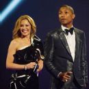 Kylie Minogue and Pharrell William - The BRIT Awards 2014 - Show
