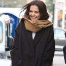 Katie Holmes – In a long coat and scarf in Manhattan’s Soho area