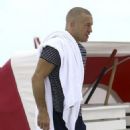 Georges St-Pierre enjoys a relaxing beach day in Miami, Florida on October 15, 2016 - 454 x 573