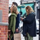 Angela Griffin – Wearing long green coat while walking in Hampstead - 454 x 656