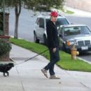 Michael C. Hall out walking his dog in Los Feliz, California on December 24, 2013 - 454 x 300