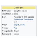 Josie Zec  -  Publicity