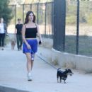 Rainey Qualley – Seen with her dog in Los Angeles - 454 x 441