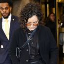 Sara Gilbert – Keeps a low profile while exiting NBC Studios in New York - 454 x 678