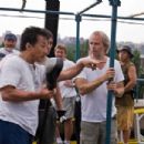 Jackie Chan and Director Harald Zwart on the set of Columbia Pictures' THE KARATE KID. Photo By: Jasin Boland. ©2009 Columbia TriStar Marketing Group, Inc. All Rights Reserved.
