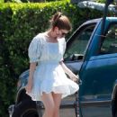 Kate Mara – Looks cute in white summer dress in Los Feliz