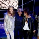 Steven Tyler, Roberto Cavalli and Joe Perry attend the Roberto Cavalli show during the Milan Menswear Fashion Week Spring Summer 2015 on June 24, 2014 in Milan, Italy - 396 x 594