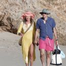 Paulina Porizkova – With boyfriend Jeff Greenstein seen on a Caribbean beach in St Barts - 454 x 587