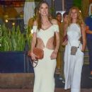 Alessandra Ambrosio – In a white slit dress out in Rio