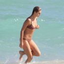 Annie McGinty in Brown Bikini in Miami Beach - 454 x 452