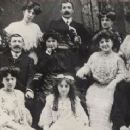 The Wood family, from left to right: Top row: Daisy, Rosie, John, Grace, Alice. Middle: John Wood (father), Matilda (mother), Marie. Bottom: Annie, Maud, Sydney