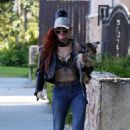 Phoebe Price – In denim and a leather jacket in Los Angeles - 454 x 681