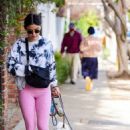 Lucy Hale – Steps out for a dogs walk in Studio City