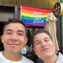 Conrad Ricamora and Joshua Cockream at NYC Pride (June 30, 2019)