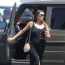 Shay Mitchell – In a black dress steps out for lunch in Los Feliz