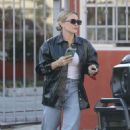Hilary Duff – In a leather jacket run errand in Studio City