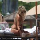 Melissa Castagnoli – In a beige bikini at the beach in Miami