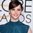 Felicity Jones attends The 72nd Golden Globe Awards - Arrivals (2015)