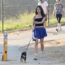 Rainey Qualley – Seen with her dog in Los Angeles - 454 x 468
