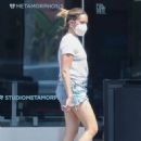 Ashley Tisdale – Rocks Daisy Dukes during a coffee break in Los Feliz