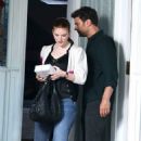 Rose Leslie – With Theo James on the set of ‘The Time Traveler’s Wife’ in New York