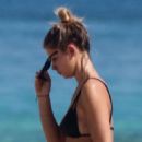 Danielle Knudson in Black Bikini on the beach in Tulum - 454 x 681