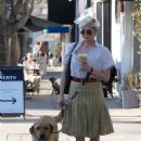 Selma Blair – Heads to Alfred Coffee with her adorable service dog in Los Angeles