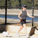 Brittany Snow – On stroll with her dog in Los Angeles - 454 x 510