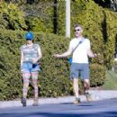 Sarah Silverman – On a morning walk with Rory Albanese in Los Angeles - 454 x 303