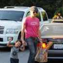 Olivier Martinez and his son Maceo Martinez are seen out and about in Beverly Hills Ca - 450 x 600