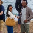 Lily Allen – With Freema Agyeman on set of Dreamland in Margate - 454 x 681