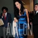 L'Wren Scott and Mick Jagger leaving the Sadie Coles gallery in Mayfair, after viewing a new exhibition of John Currin paintings - 2 April 2008 - 360 x 600