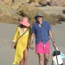 Paulina Porizkova – With boyfriend Jeff Greenstein seen on a Caribbean beach in St Barts - 454 x 589